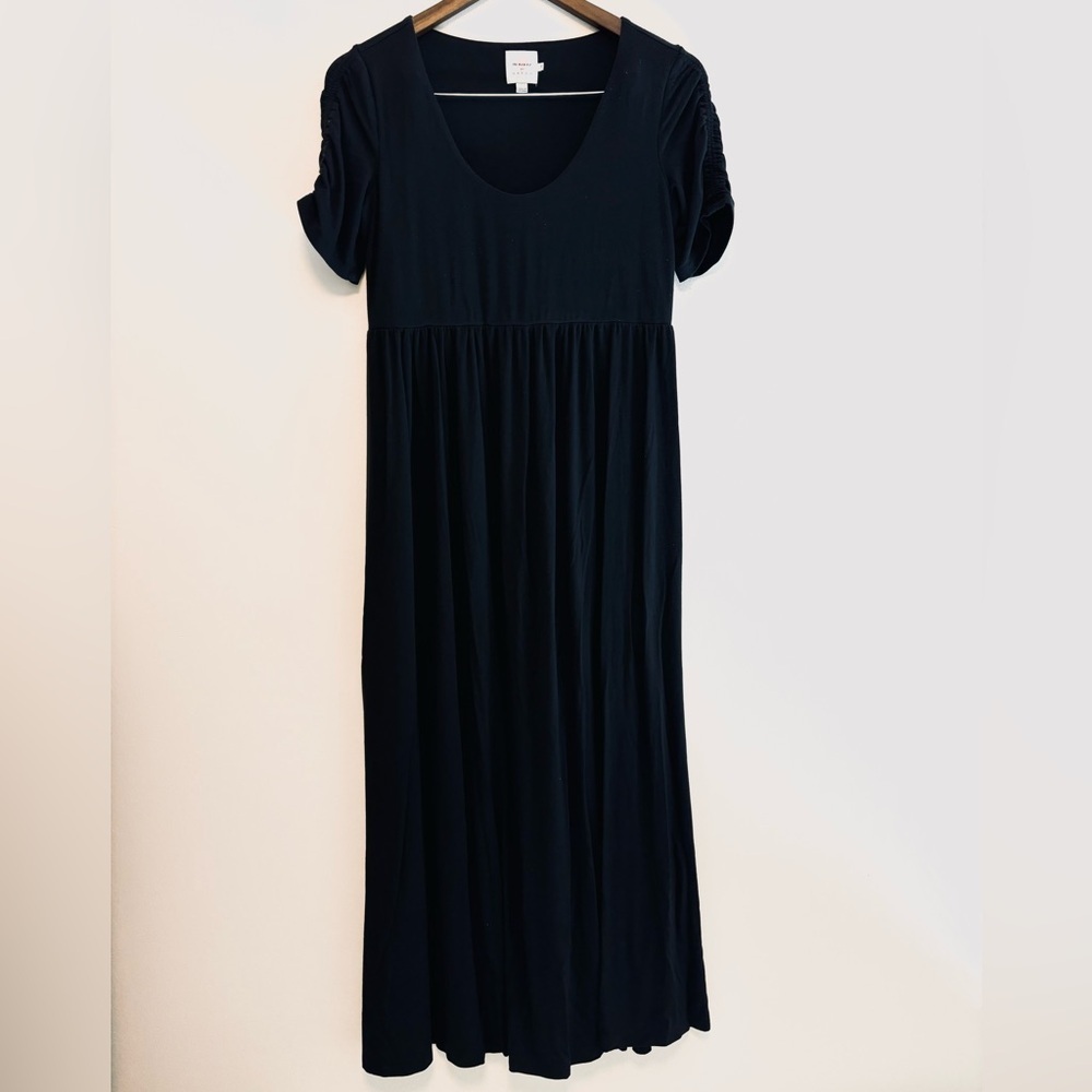 The nines 9’s by Hatch Maternity knit stretch Empire black dress SZ XS